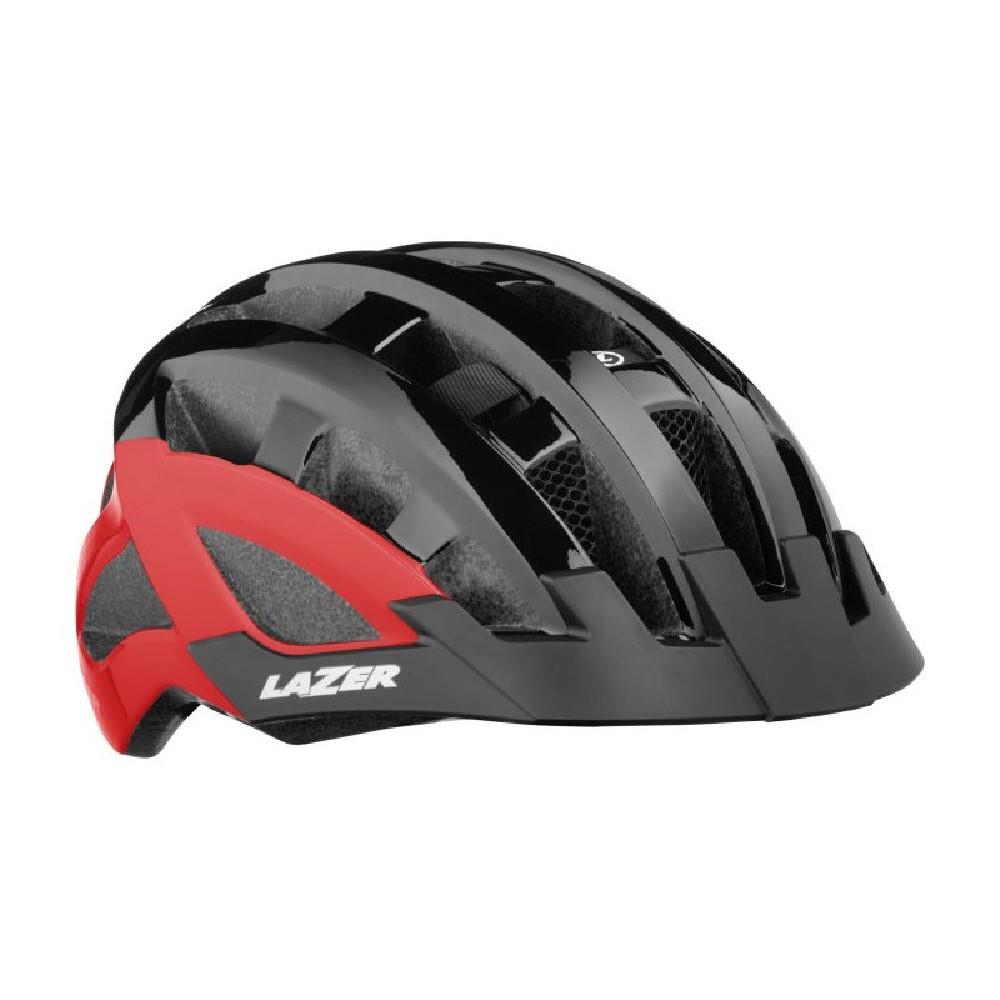 Fahrradhelm LAZER Compact DLX black/red Fahrradhelm LAZER Compact DLX black/red