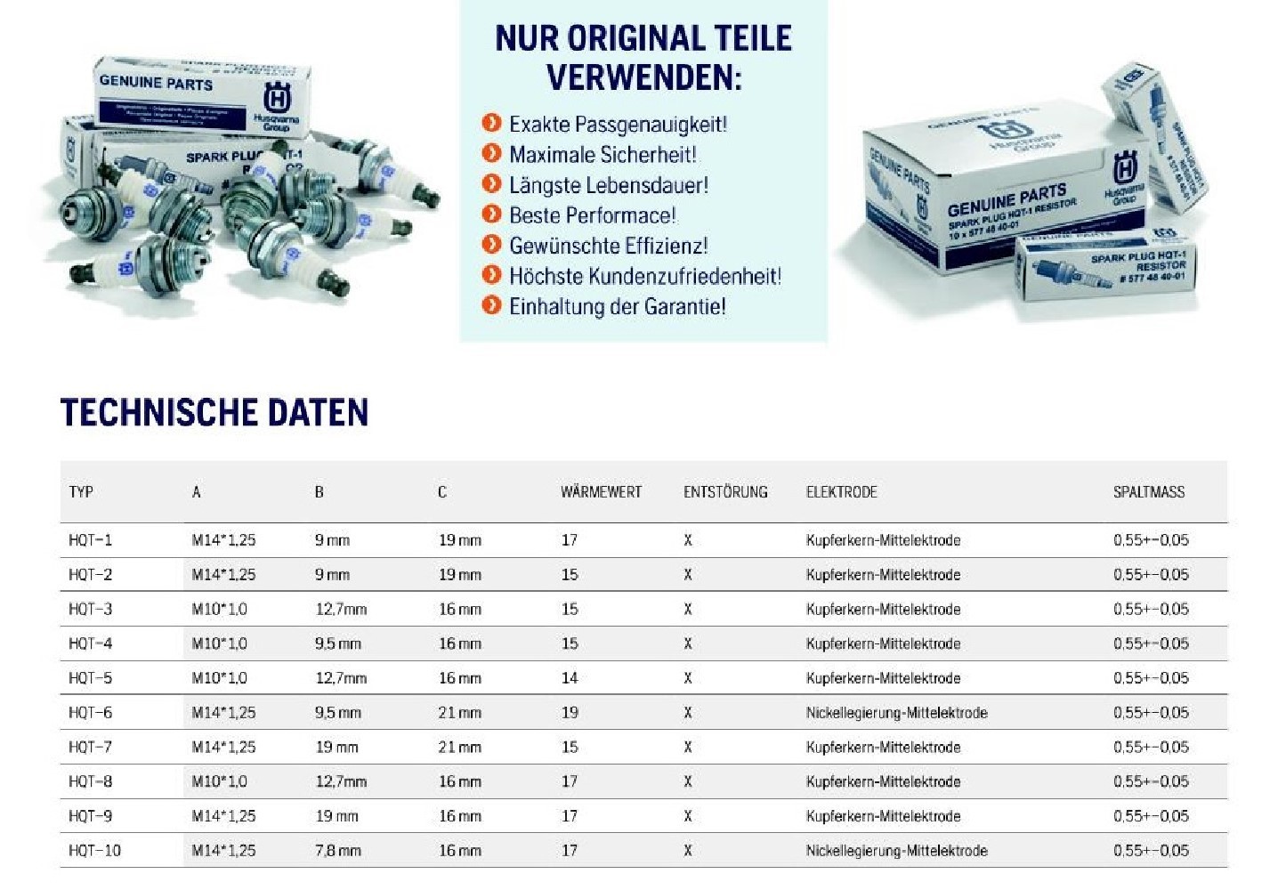 ZÜNDKERZE HQT-6 Husqvarna