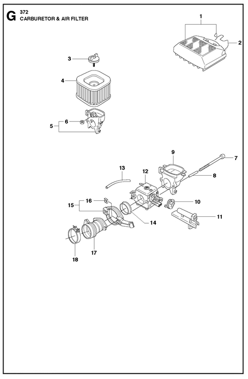 365-372XP(G)   [372XPG] VERGASER+LUFTFILTER