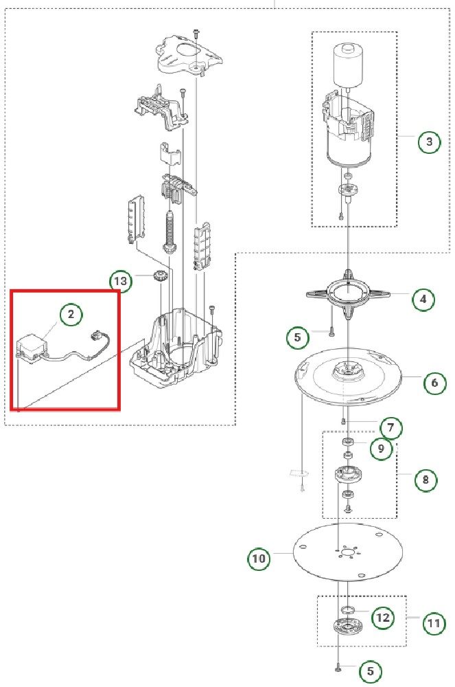 MOTOR OHNE TÜLLE (KABEL: 340MM)