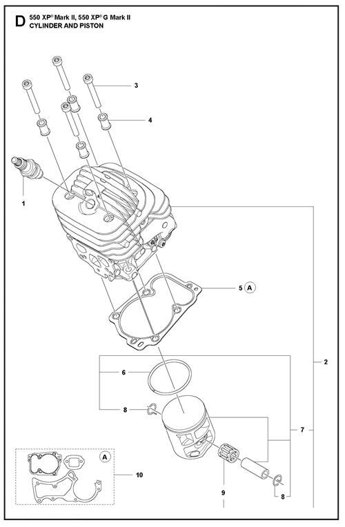 545II-550XP(G)II   (550XPGII) ZYLINDERKOLBEN