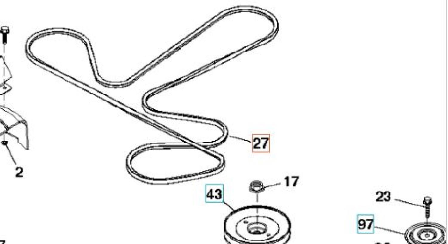 RIEMEN Mähdeck 107cm ohne Umlenkgetriebe
