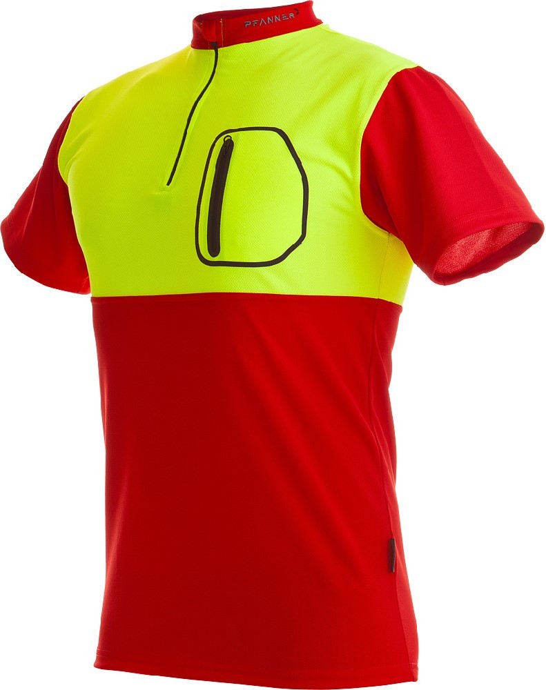 Zipp-Neck Shirt Kurzarm PFANNER® M/rot
