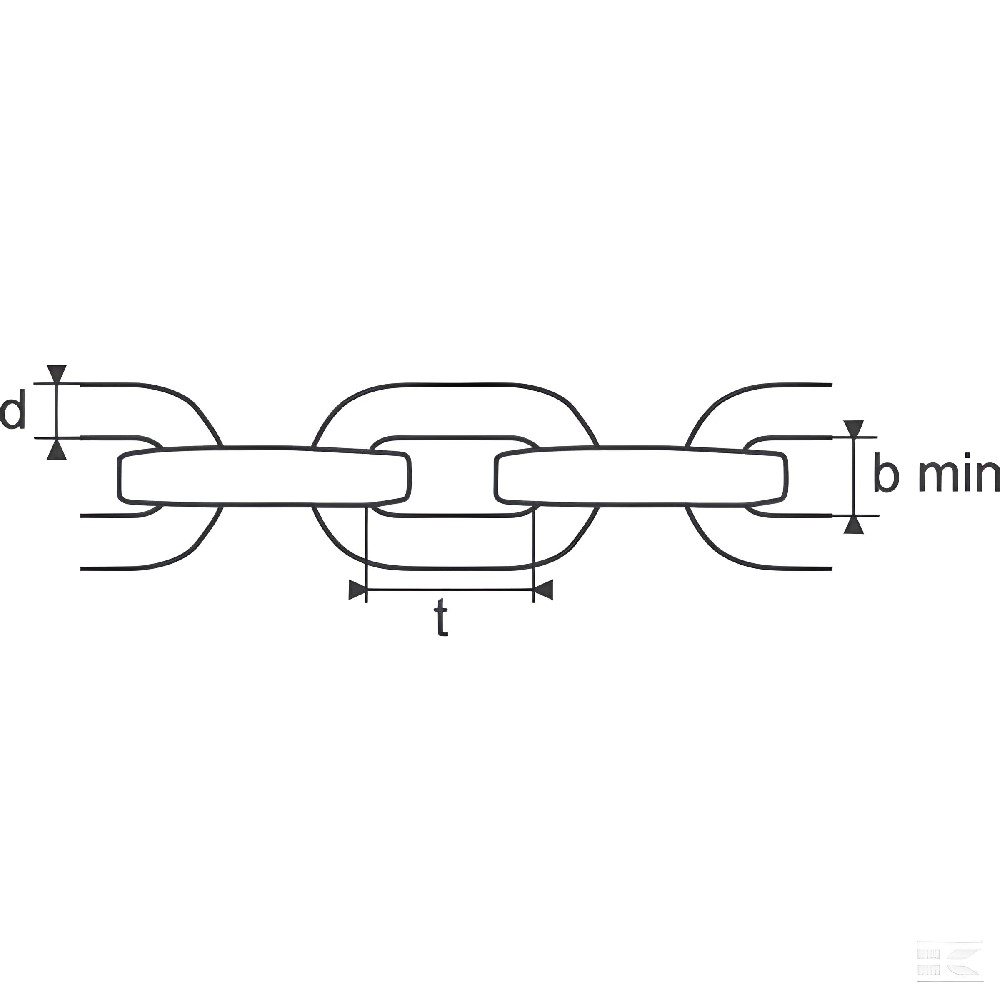 RÜCKEKETTE vierkant 8MM/2,5