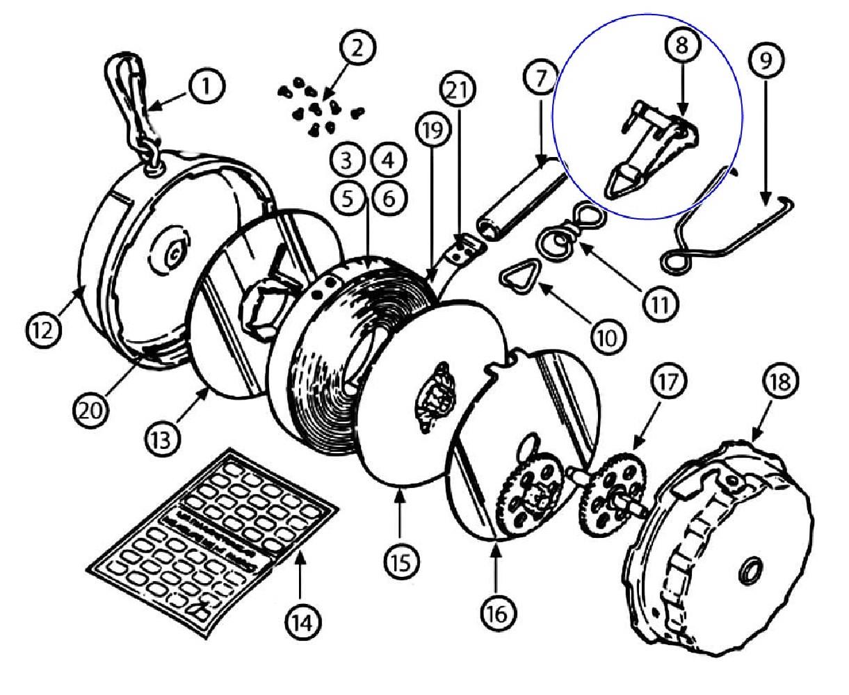 AUSLÖSEHAKEN für Maßband Johan