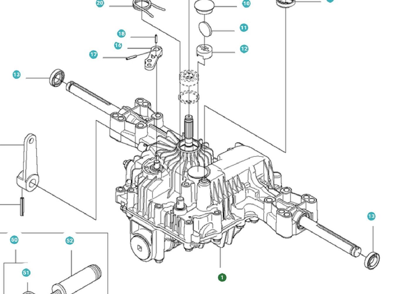 GETRIEBE HINTEN K574RA Rider 316Txs