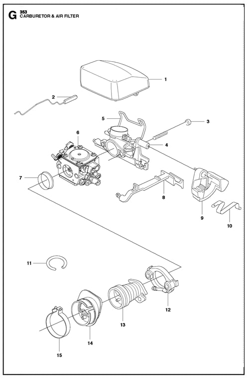 346XP(G)-351-353-VERGASER und LUFTFILTER