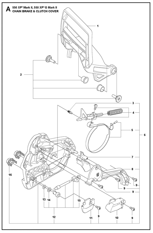 545II-550XP(G)II   [550XPGII] KETTENBREMSE+KUPPLUNGSDECKEL
