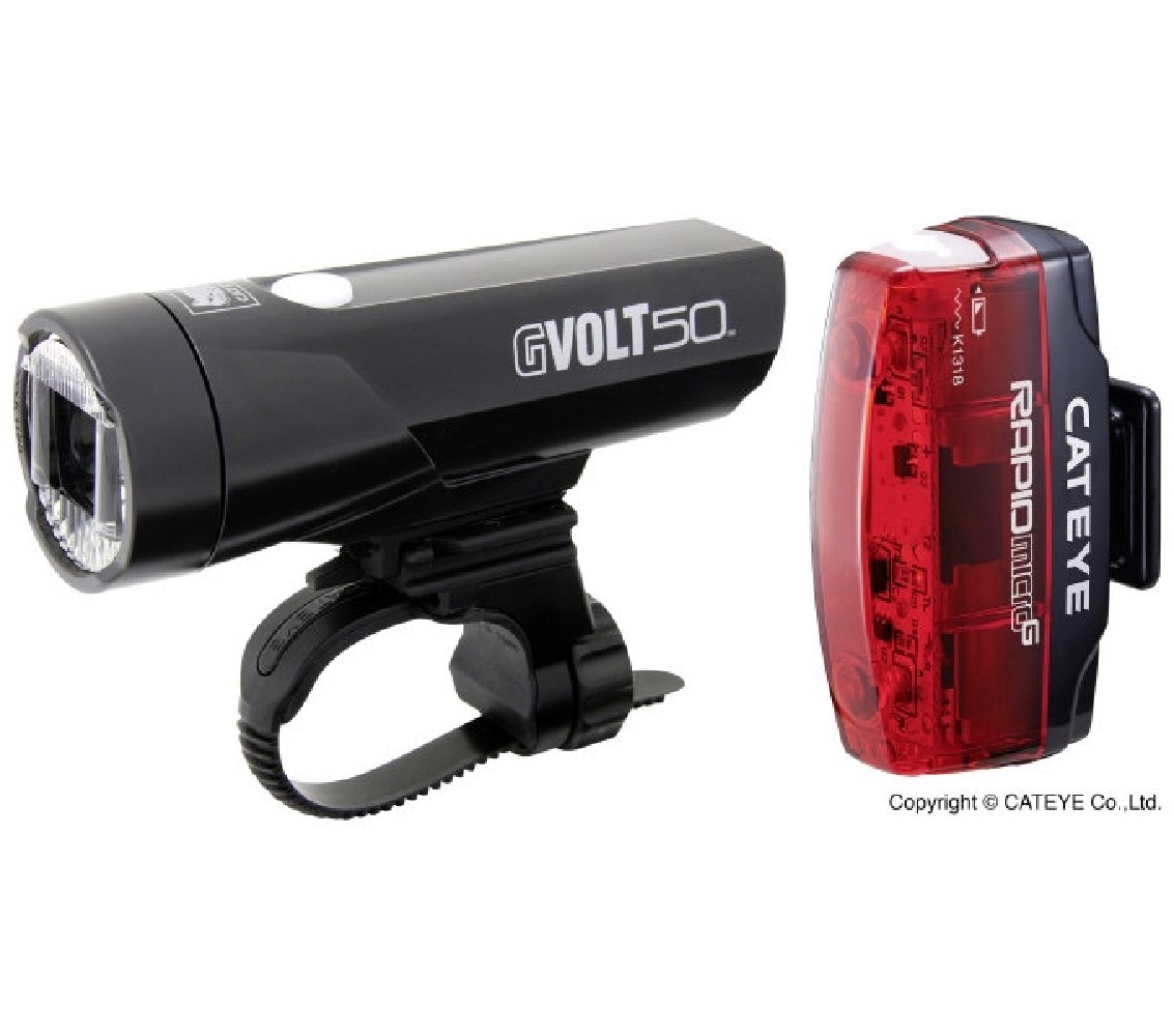 Cateye GVolt 50+ Micro Lichtset LED