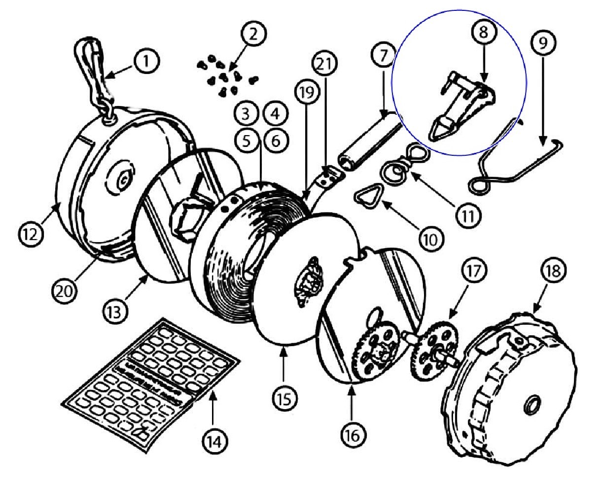AUSLÖSEHAKEN für Maßband Johan