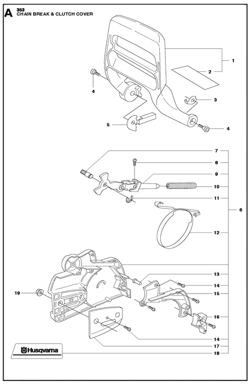 346XP(G)-351-353-KETTENBREMSE und KUPPLUNGSDECKEL